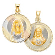 14K Tricolor Gold Guadalupe Crucifix Medal 3.15 g