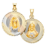 14K Tricolor Gold Guadalupe Crucifix Medal 3.15 g