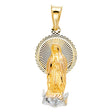 14K Two-Tone Gold Our Lady of Guadalupe Sunburst Medal Pendant on white background - Italian Fashions