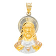 14K Tricolor Gold Religious Stamp Pendant
