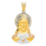 14K Tricolor Gold Religious Stamp Pendant