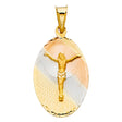 14K Tricolor Gold Religious Stamp Pendant