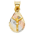 14K Tricolor Gold Petite Teardrop Crucifix Medal Pendant