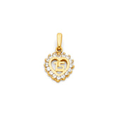14K Yellow Gold 15 Years Heart Pendant
