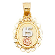 14K Tricolor Gold 15 Years Pendant