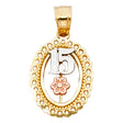 14K Tricolor Gold 15 Years Pendant