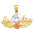 14K Tricolor Gold 15 Years Pendant