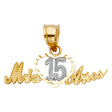 14K Two-Tone Gold 15 Years Pendant
