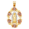 14K Tricolor Gold Religious Pendant