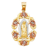 14K Tricolor Gold Religious Pendant
