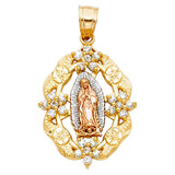 14K Tricolor Gold Religious Pendant