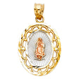 14K Tricolor Gold Religious Pendant