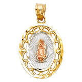 14K Tricolor Gold Religious Pendant