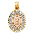 14K Tricolor Gold Religious Pendant