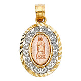 14K Tricolor Gold Religious Pendant