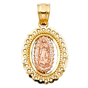 14K Two-Tone Gold Religious Pendant