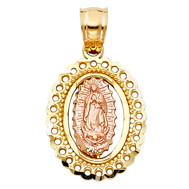 14K Two-Tone Gold Religious Pendant