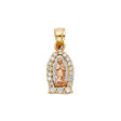 14K Tricolor Gold CZ Religious Pendant