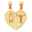 14K Two-Tone Gold Heart Pendant