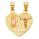 14K Two-Tone Gold Heart Pendant