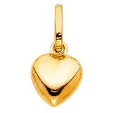 14K Gold Hollow Puff Heart Pendant