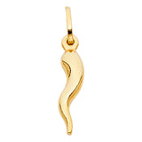 14K Yellow Gold Italian Horn Pendant — Small — on white background — Italian Fashions