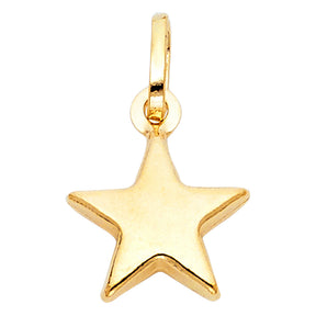 14K Yellow Gold Hollow Star Pendant