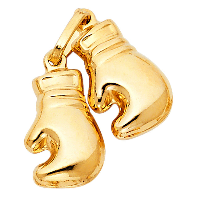 14K Yellow Gold Boxing Gloves Pendant