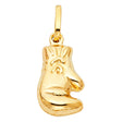 14K Yellow Gold Boxing Glove Pendant on White Background
