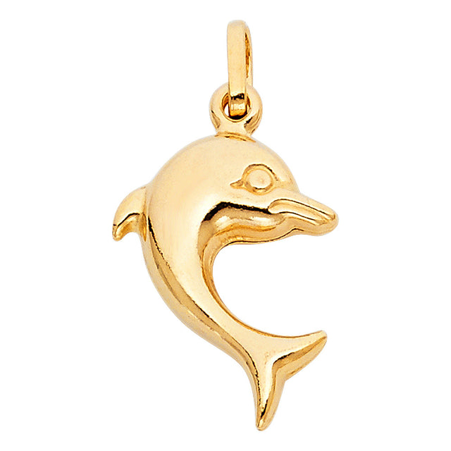 14K Yellow Gold Dolphin Pendant