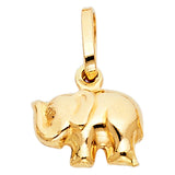 14K Yellow Gold Elephant Pendant — Small
