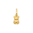 14K Yellow Gold Baby Bear Pendant on White Background