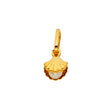 14K Yellow Gold Pearl Shell Pendant on White Background