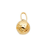 14K Yellow Gold Soccer Ball Pendant on White Background