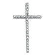 14K White Gold CZ Cross Pendant