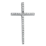 14K White Gold CZ Cross Pendant