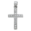 14K White Gold CZ Cross Pendant