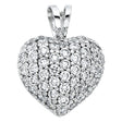 14K White Gold Full-Pave CZ Puff Heart Pendant