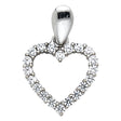 14K White Gold CZ Open Heart (Symmetric) Pendant