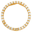 14K Yellow Gold Stone-Accented Eternity Circle Pendant on White Background