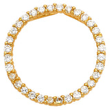 14K Yellow Gold Stone-Accented Eternity Circle Pendant on White Background