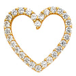 14K Yellow Gold CZ Open Heart (Large) Pendant