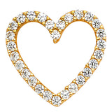 14K Yellow Gold CZ Open Heart (Large) Pendant