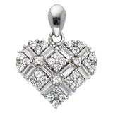 14K Gold Invisible-Set CZ Heart Pendant