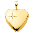 14K Yellow Gold Stone-Accented Heart Locket Pendant
