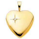 14K Yellow Gold Stone-Accented Heart Locket Pendant