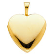 14K Yellow Gold Puff Heart Locket Pendant