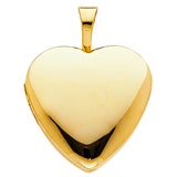 14K Yellow Gold Puff Heart Locket Pendant