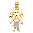 14K Two-Tone Gold Baby Girl Pendant