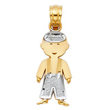 14K Two-Tone Gold Baby Boy Pendant